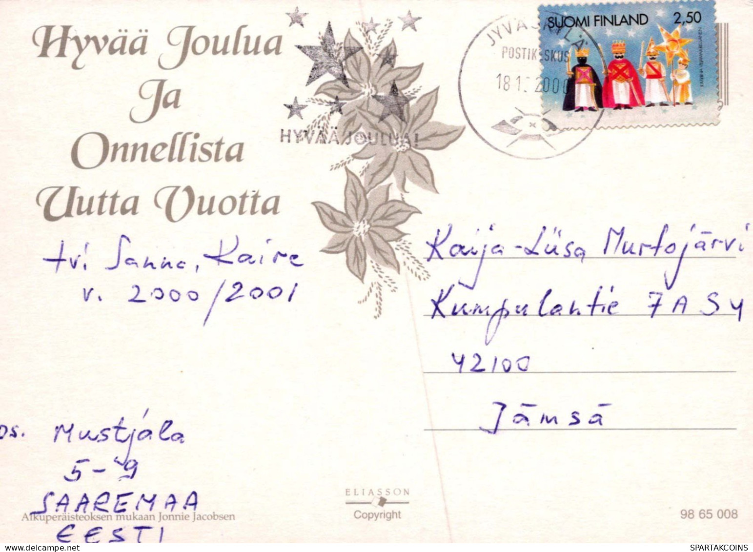 SANTA CLAUS Happy New Year Christmas GNOME Vintage Postcard CPSM #PAU216.A - Santa Claus