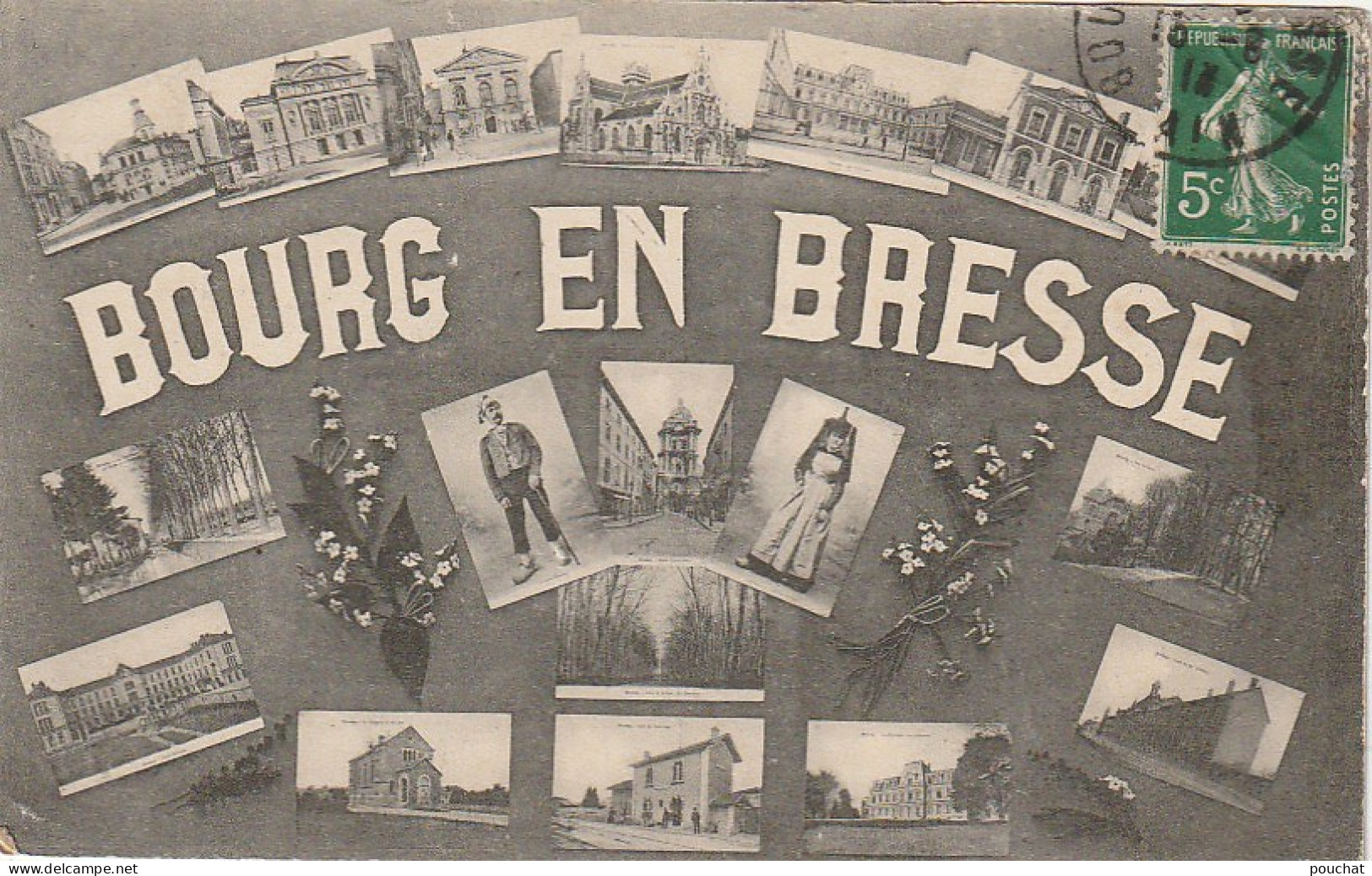 OP 1-(01) BOURG EN BRESSE - CARTE FANTAISIE MULTIVUES  - 2 SCANS - Autres & Non Classés