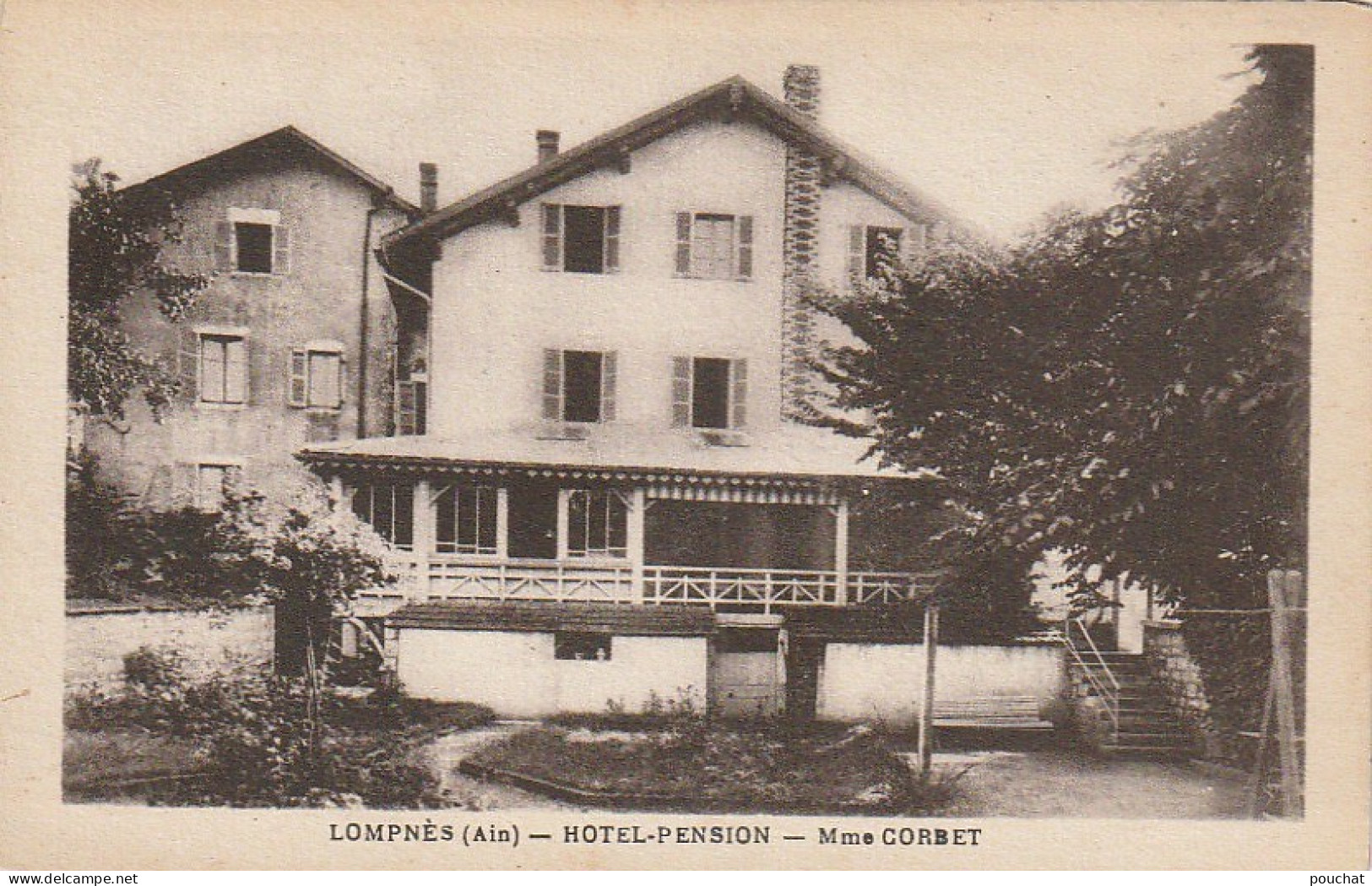 OP 1-(01) LOMPNES - HOTEL PENSION - Mme CORBET - 2 SCANS - Hauteville-Lompnes