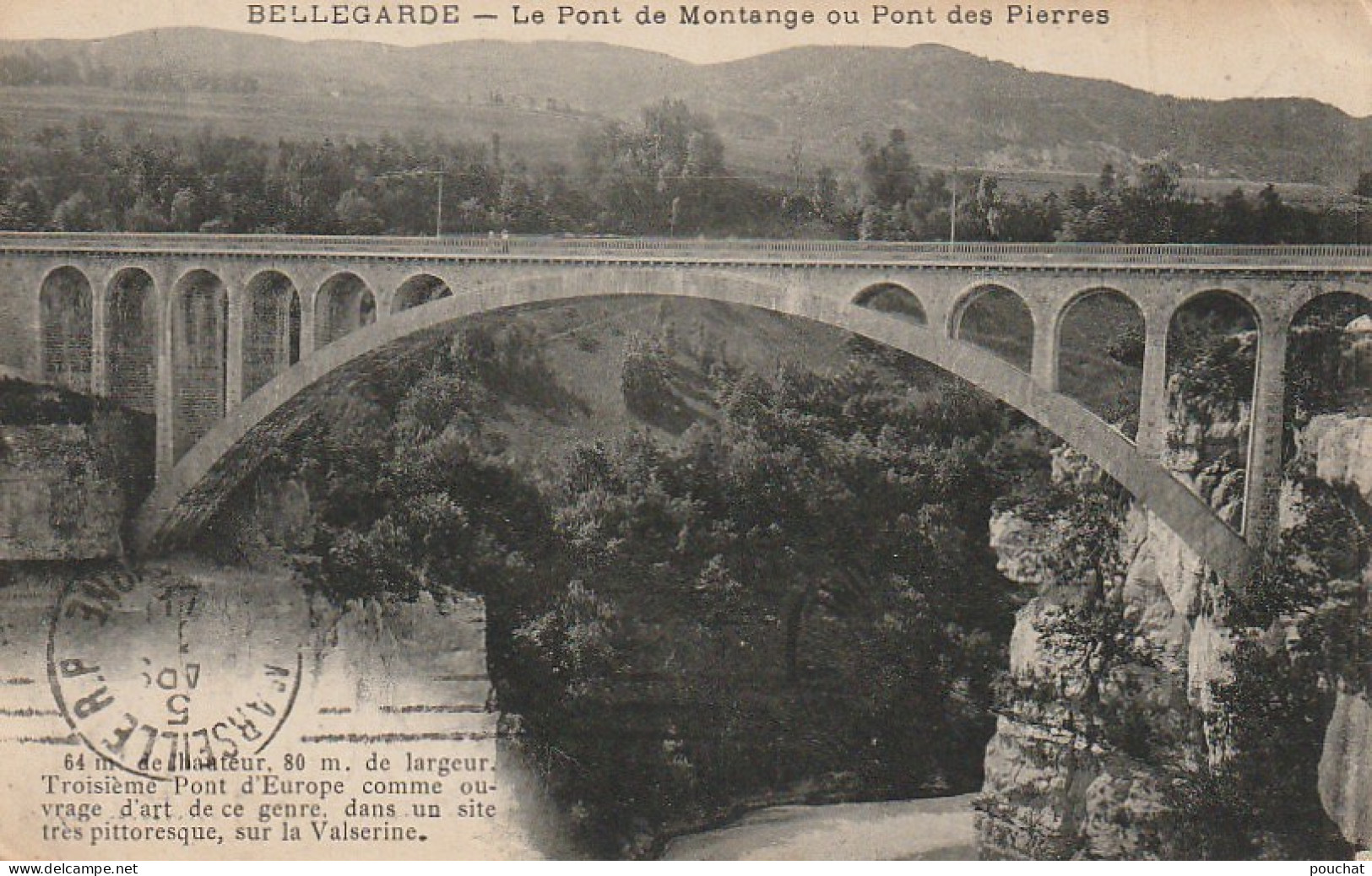 OP 1- (01) BELLEGARDE - LE PONT DE MONTANGE OU PONT DE PIERRES - 2 SCANS - Bellegarde-sur-Valserine