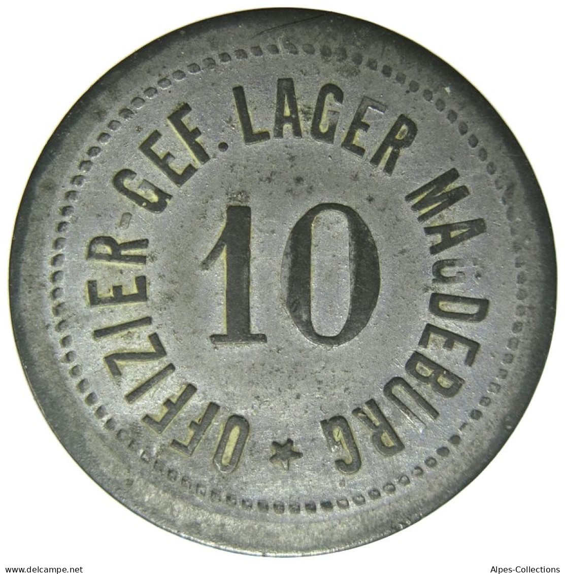 ALLEMAGNE - MAGDEBURG - 010.1 - Monnaie Nécessité Camp Prisonniers - 10 Pfennig - Monetary/Of Necessity