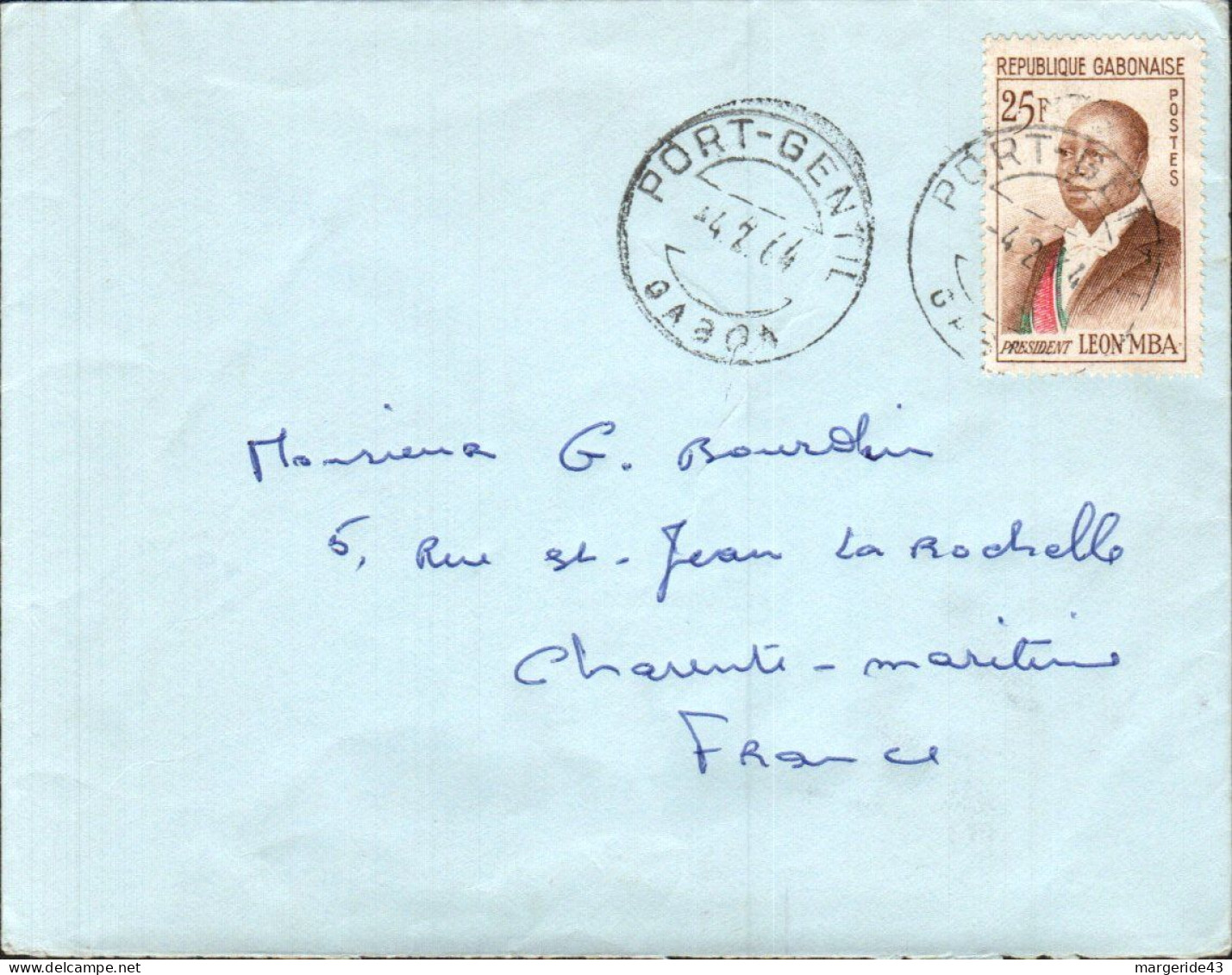 GABON SUR  LETTTRE POUR LA FRANCE 1964 - Gabon (1960-...)