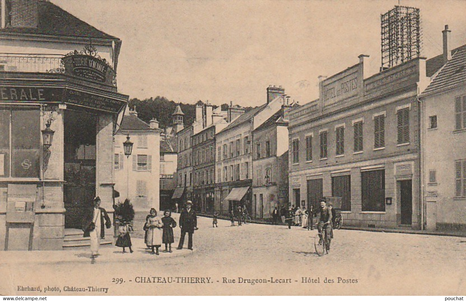 OP 2-(02) CHATEAU THIERRY - RUE DRUGEON LECART - HOTEL DES POSTES - SOCIETE GENERALE - ANIMATION- 2 SCANS - Chateau Thierry