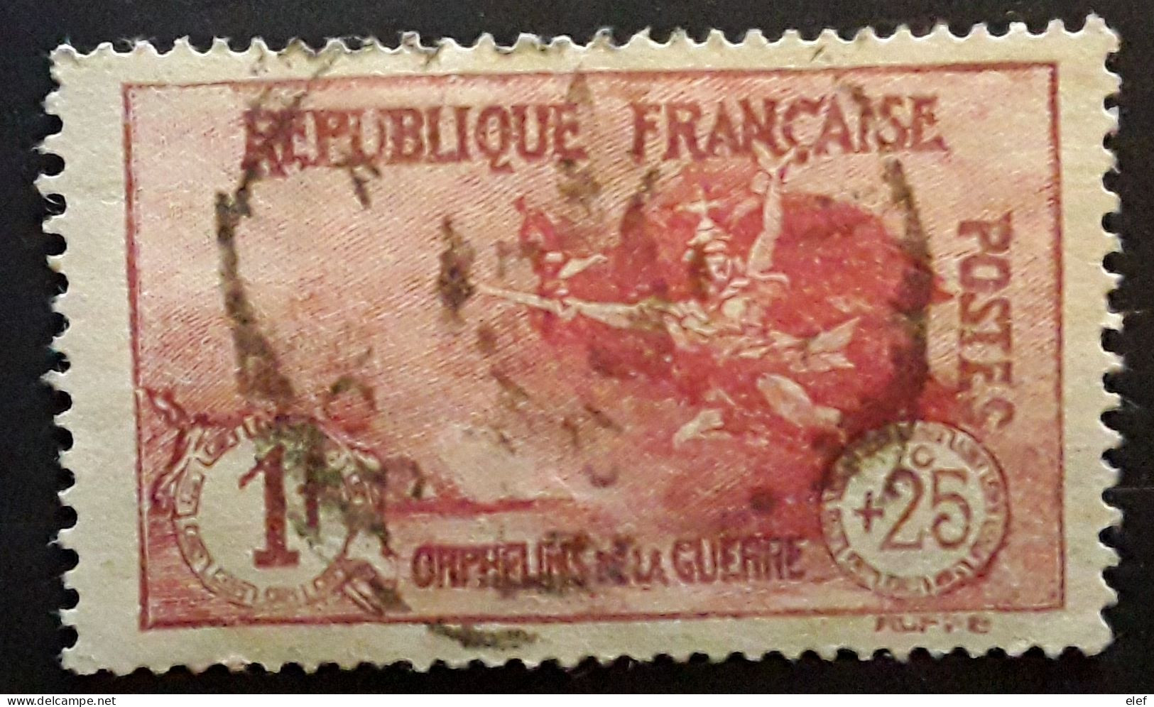 France 1926 ORPHELINS DE LA GUERRE,Yvert 231 Marseillaise De Rude 1f + 25 C Carmin Obl  TB - Usati