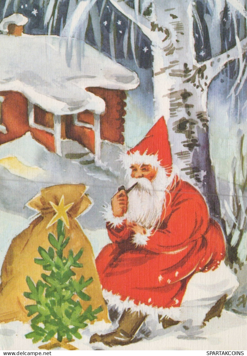 PAPÁ NOEL NAVIDAD Fiesta Vintage Tarjeta Postal CPSM #PAK976.A - Santa Claus