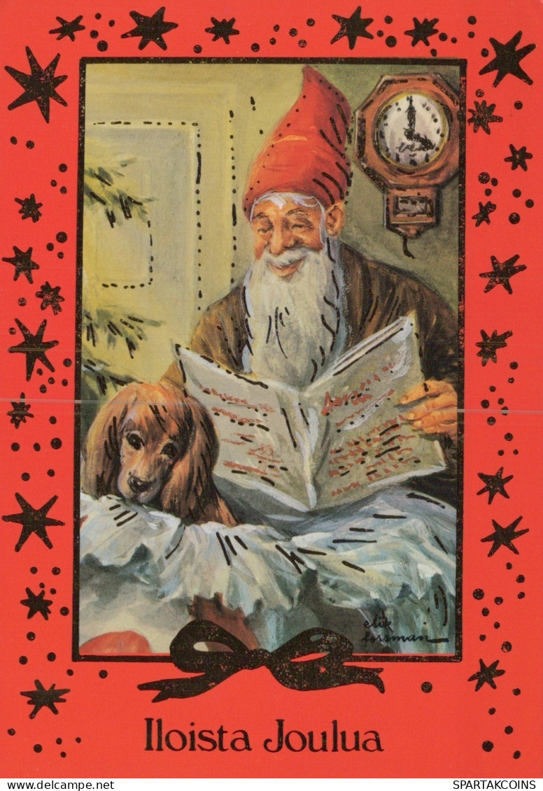 PÈRE NOËL NOËL Fêtes Voeux Vintage Carte Postale CPSM #PAK973.A - Santa Claus