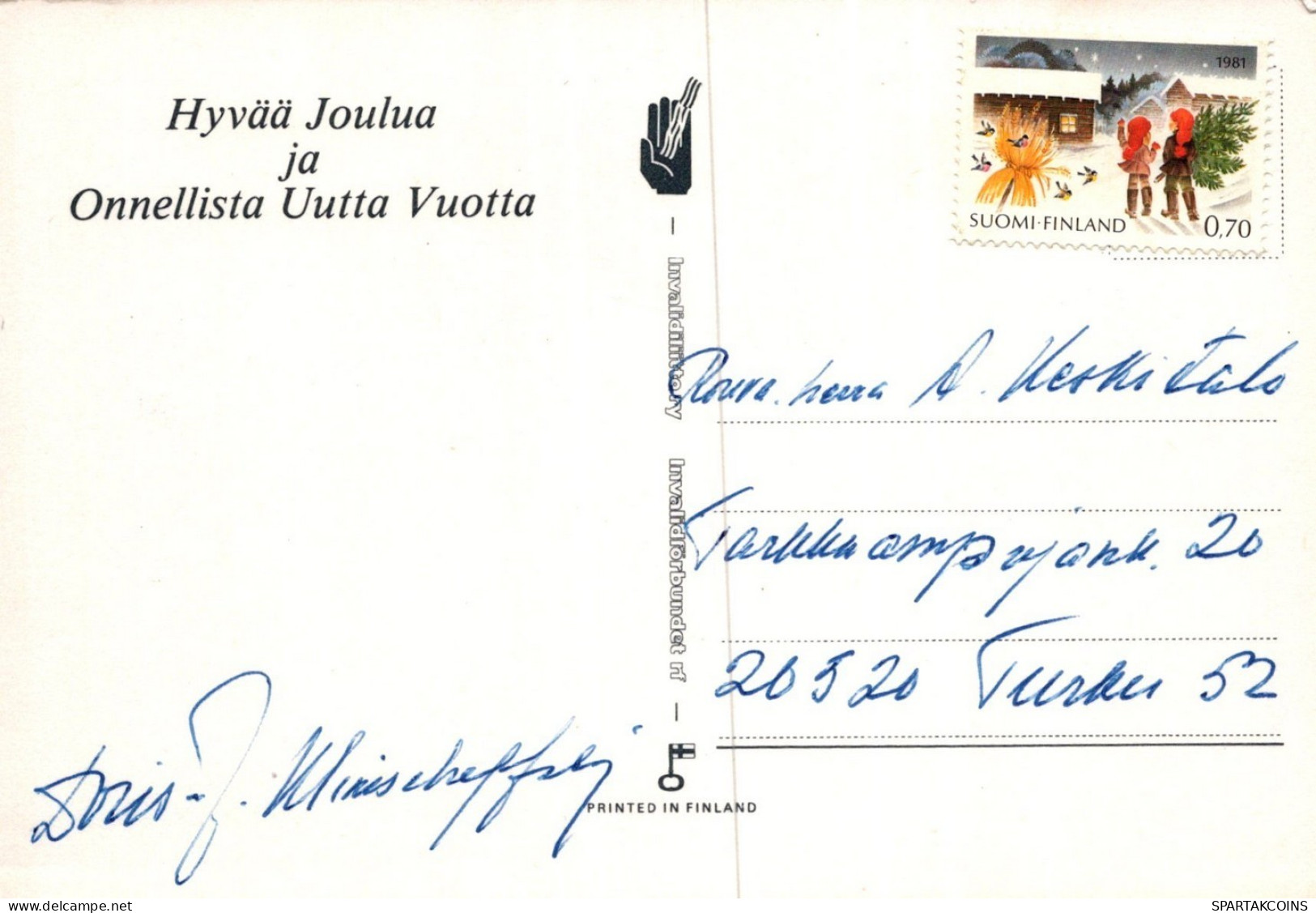 PAPÁ NOEL NAVIDAD Fiesta Vintage Tarjeta Postal CPSM #PAK961.A - Santa Claus
