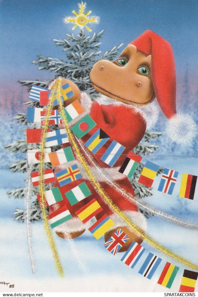 PÈRE NOËL NOËL Fêtes Voeux Vintage Carte Postale CPSM #PAK958.A - Santa Claus