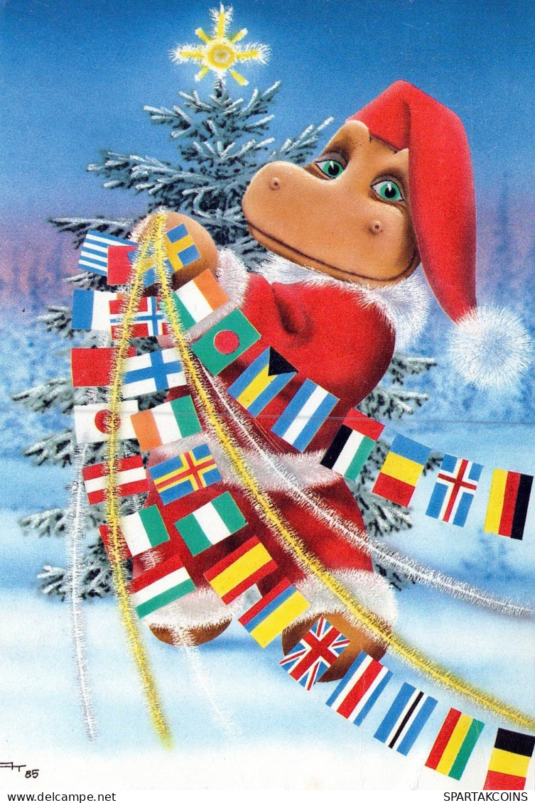 PÈRE NOËL NOËL Fêtes Voeux Vintage Carte Postale CPSM #PAK958.A - Santa Claus