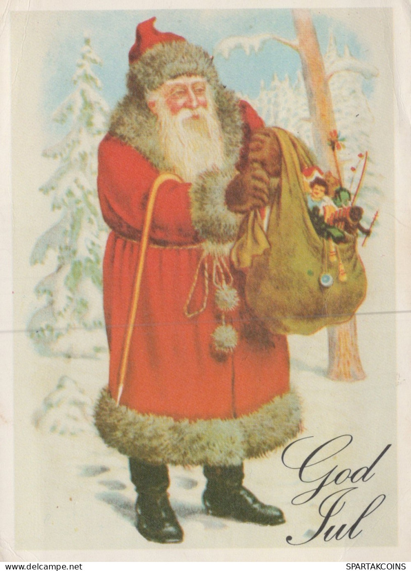 PAPÁ NOEL NAVIDAD Fiesta Vintage Tarjeta Postal CPSM #PAK871.A - Santa Claus