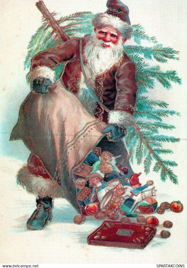 PÈRE NOËL NOËL Fêtes Voeux Vintage Carte Postale CPSM #PAK847.A - Santa Claus