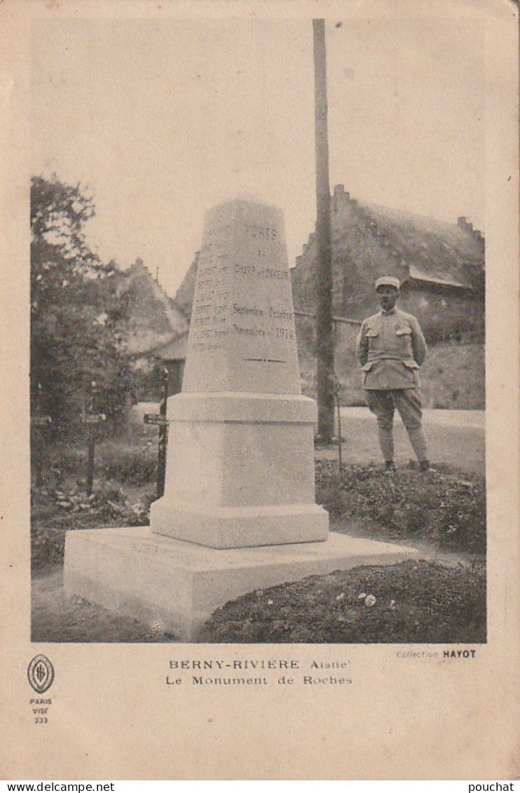 OP 2-(02) BERNY RIVIERE - LE MONUMENT DE ROCHES - 2 SCANS - Other & Unclassified