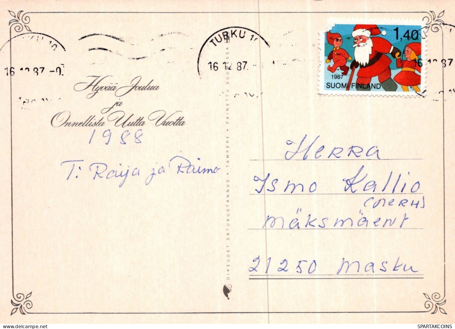 WEIHNACHTSMANN SANTA CLAUS WEIHNACHTSFERIEN Vintage Postkarte CPSM #PAK785.A - Santa Claus