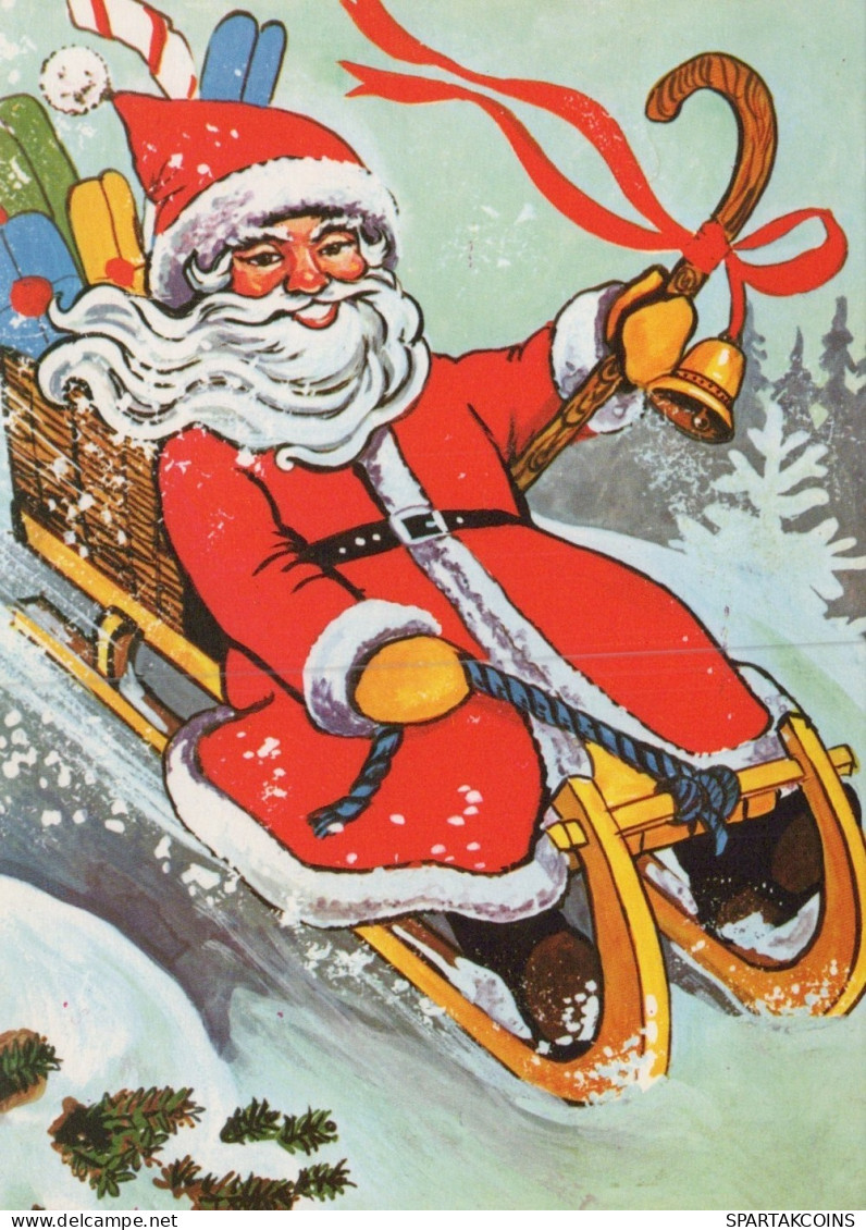 PAPÁ NOEL NAVIDAD Fiesta Vintage Tarjeta Postal CPSM #PAK761.A - Santa Claus