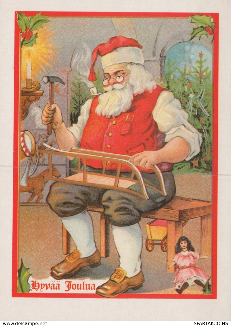 PAPÁ NOEL NAVIDAD Fiesta Vintage Tarjeta Postal CPSM #PAK720.A - Santa Claus