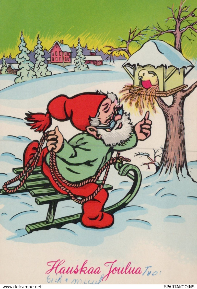 PÈRE NOËL NOËL Fêtes Voeux Vintage Carte Postale CPSM #PAK707.A - Santa Claus