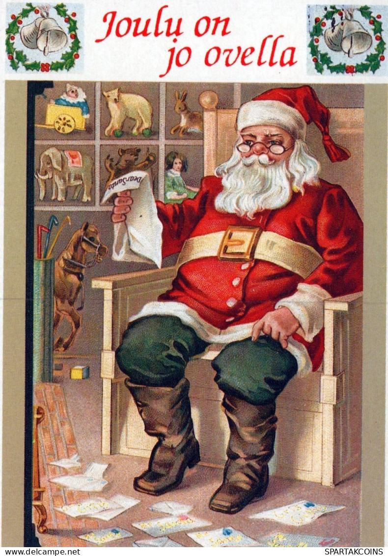PÈRE NOËL NOËL Fêtes Voeux Vintage Carte Postale CPSM #PAK613.A - Santa Claus