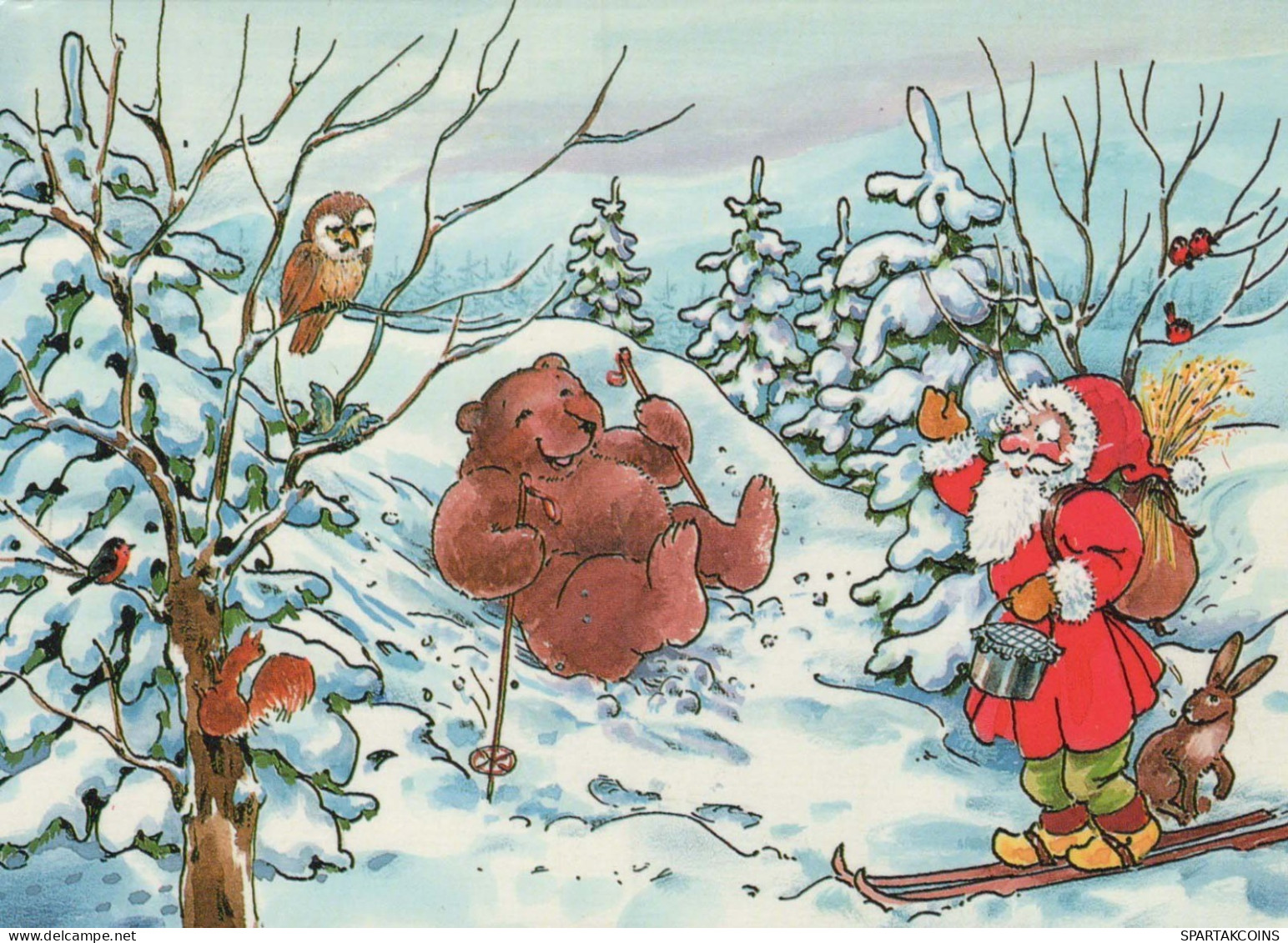 WEIHNACHTSMANN SANTA CLAUS Neujahr Weihnachten GNOME Vintage Ansichtskarte Postkarte CPSM #PBL732.A - Santa Claus