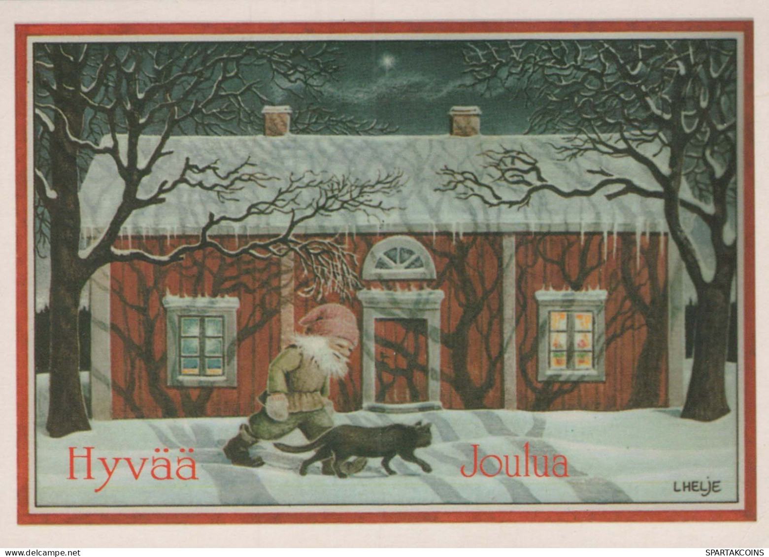 PAPÁ NOEL Feliz Año Navidad GNOMO Vintage Tarjeta Postal CPSM #PBL709.A - Santa Claus