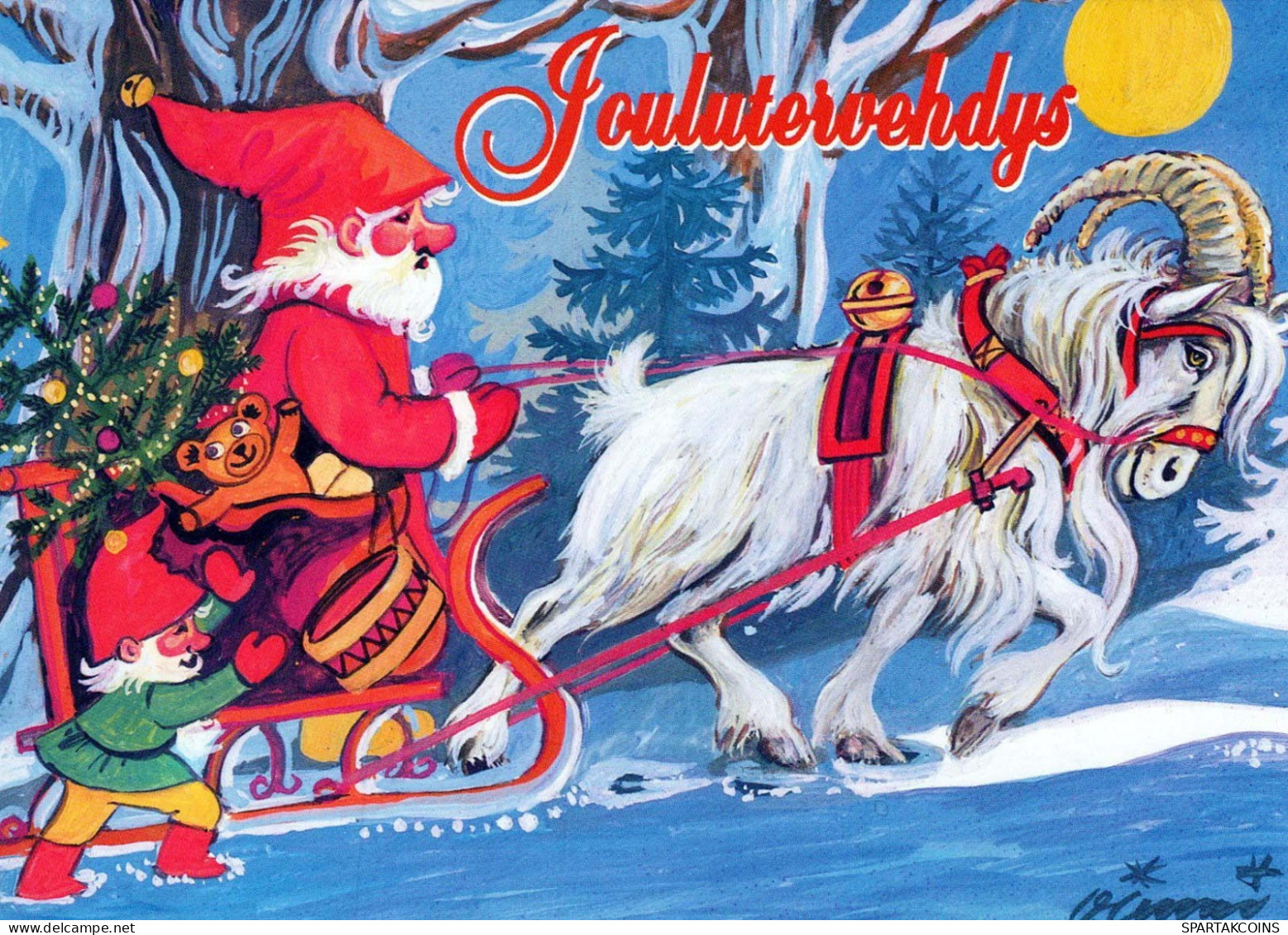 PAPÁ NOEL Feliz Año Navidad GNOMO Vintage Tarjeta Postal CPSM #PBL679.A - Santa Claus