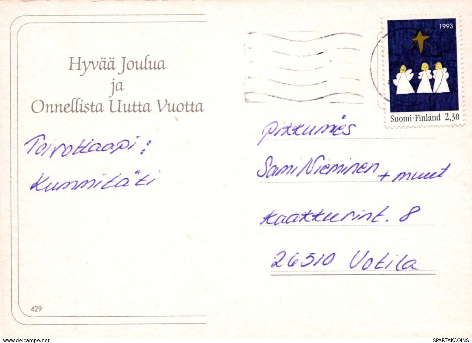 PAPÁ NOEL Feliz Año Navidad Vintage Tarjeta Postal CPSM #PBL489.A - Santa Claus