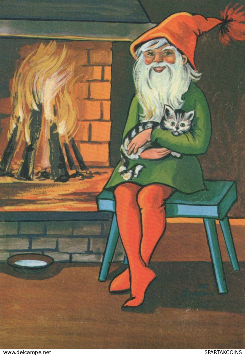 BABBO NATALE Buon Anno Natale Vintage Cartolina CPSM #PBL510.A - Santa Claus