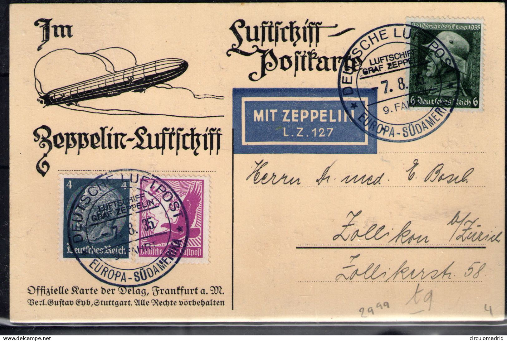 Alemania III Reich. Nº 485, 528 Y Aéreo 48. Año 1935 - Covers & Documents