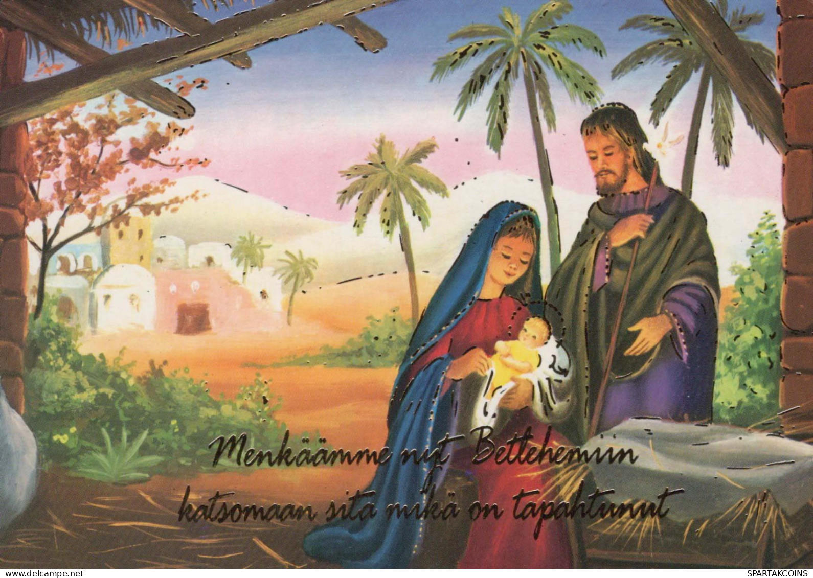 Vierge Marie Madone Bébé JÉSUS Noël Religion Vintage Carte Postale CPSM #PBB985.A - Vergine Maria E Madonne