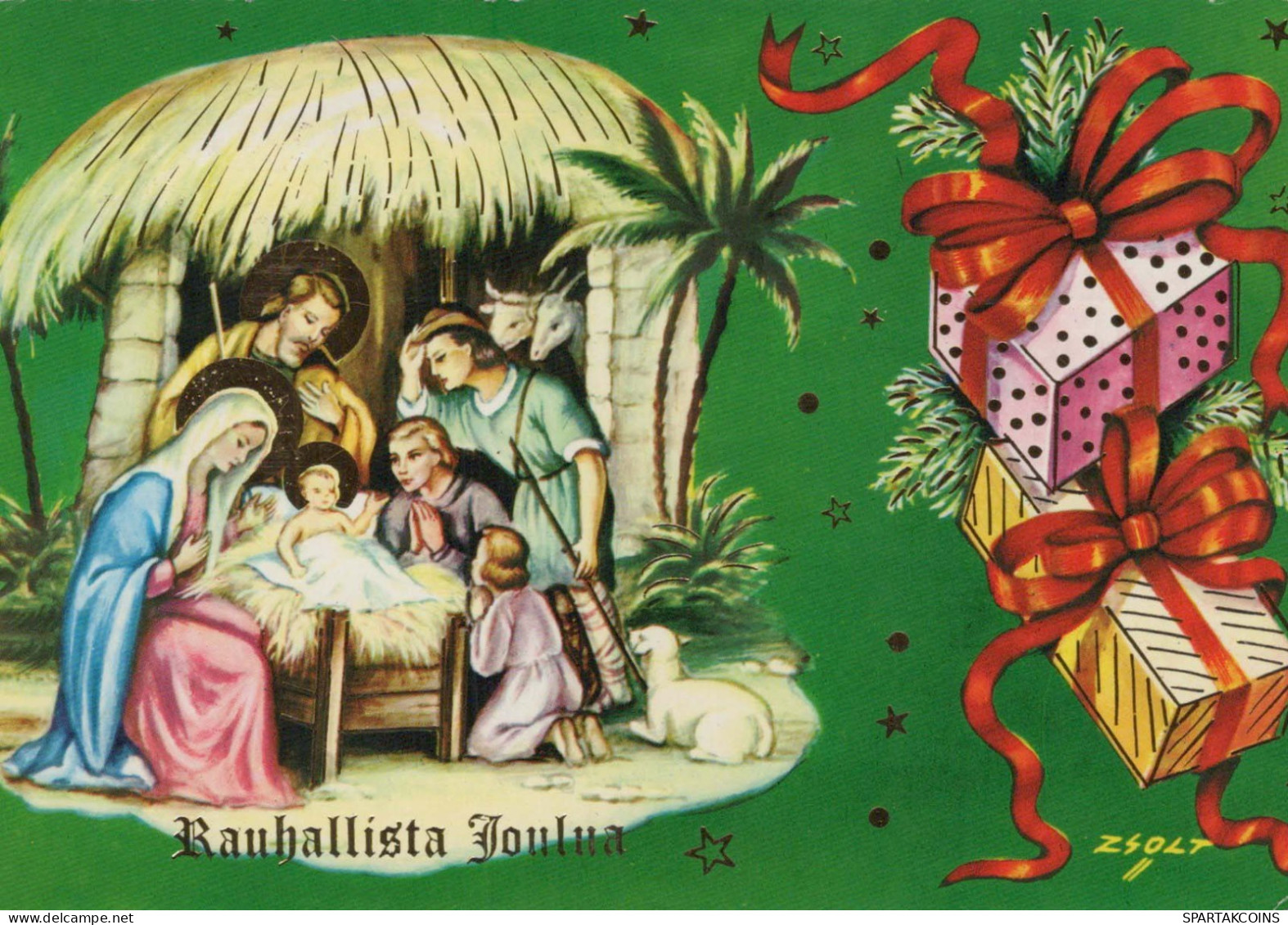 Vergine Maria Madonna Gesù Bambino Natale Religione Vintage Cartolina CPSM #PBB984.A - Virgen Maria Y Las Madonnas