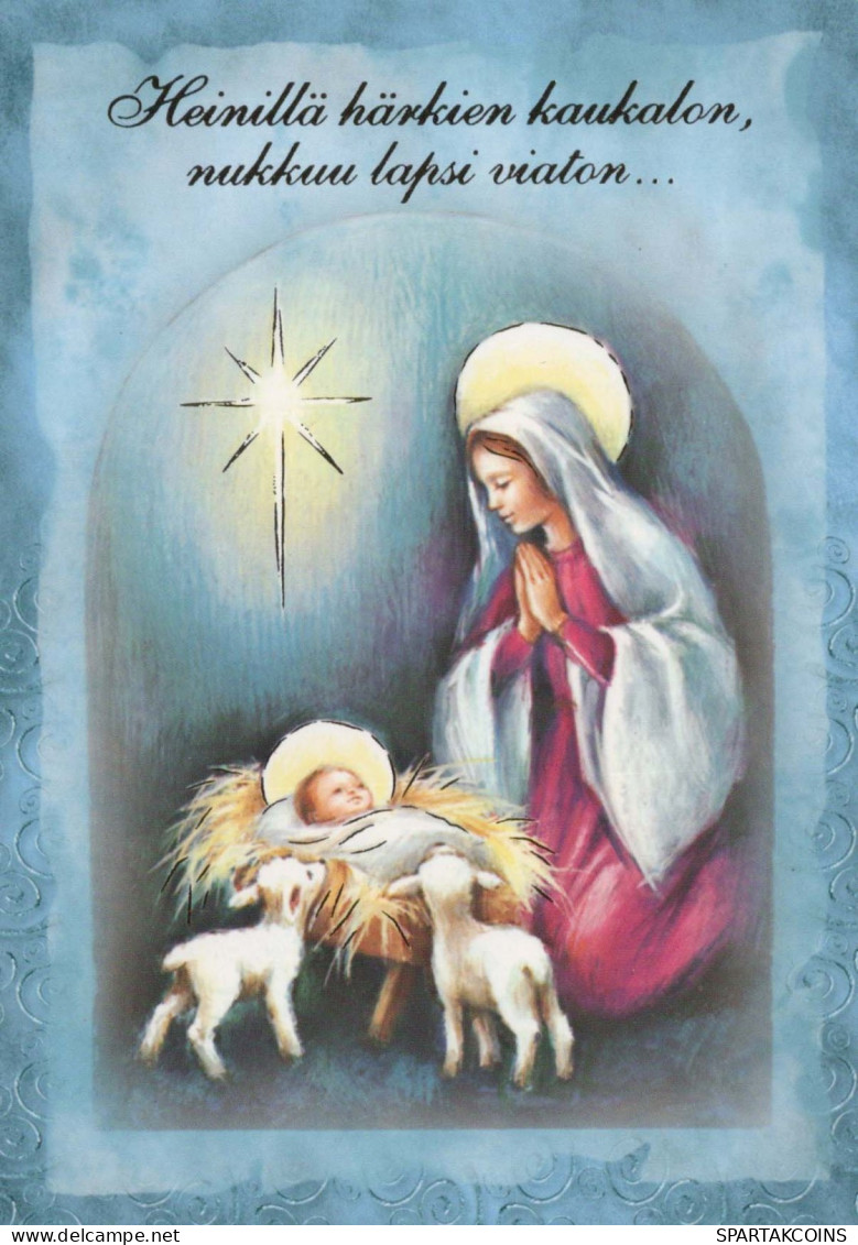 Vergine Maria Madonna Gesù Bambino Natale Religione Vintage Cartolina CPSM #PBB944.A - Vergine Maria E Madonne