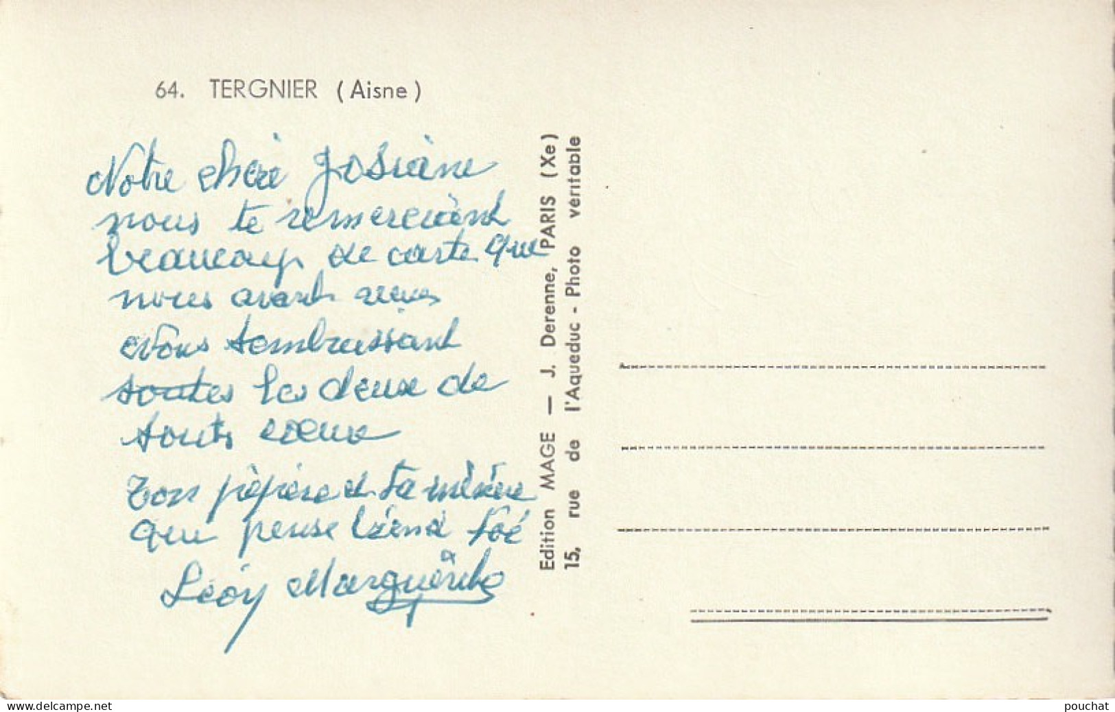 OP 3-(02) TERGNIER - CARTE MULTIVUES : HOTEL DE VILLE , GARE  - 2 SCANS - Other & Unclassified