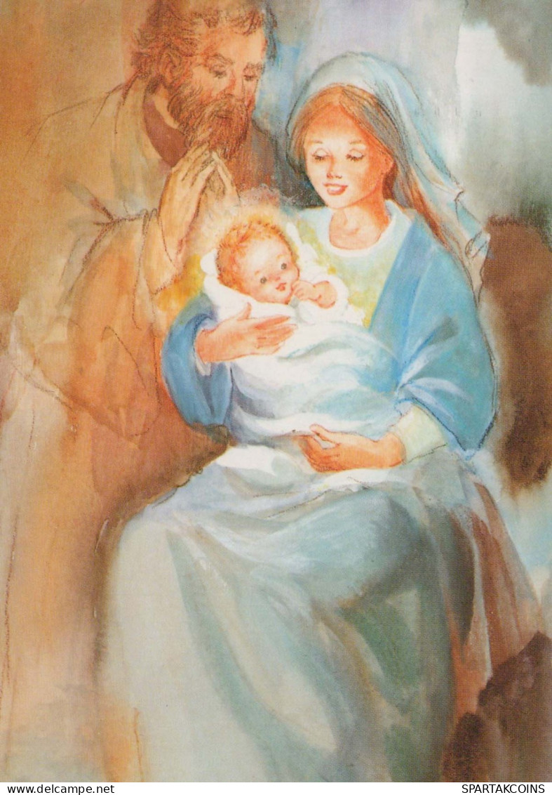 Vergine Maria Madonna Gesù Bambino Natale Religione Vintage Cartolina CPSM #PBB919.A - Virgen Maria Y Las Madonnas