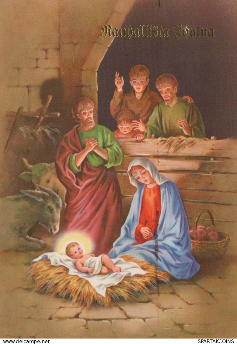 Virgen María Virgen Niño JESÚS Navidad Religión Vintage Tarjeta Postal CPSM #PBB828.A - Vergine Maria E Madonne
