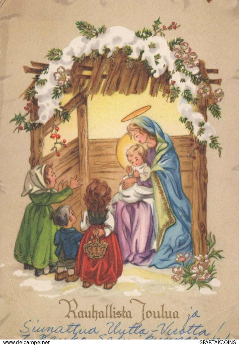Virgen Mary Madonna Baby JESUS Christmas Religion Vintage Postcard CPSM #PBB777.A - Vergine Maria E Madonne