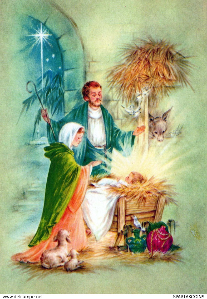 Jungfrau Maria Madonna Jesuskind Weihnachten Religion Vintage Ansichtskarte Postkarte CPSM #PBB771.A - Vergine Maria E Madonne