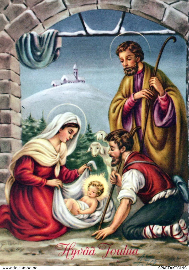 Jungfrau Maria Madonna Jesuskind Weihnachten Religion Vintage Ansichtskarte Postkarte CPSM #PBB726.A - Vergine Maria E Madonne