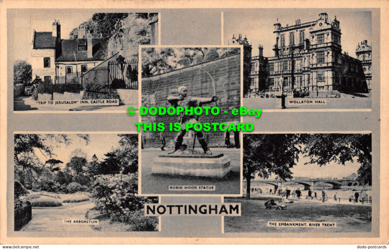 R548850 Nottingham. Robin Hood Statue. The Arboretum. Photochrom. Multi View - World