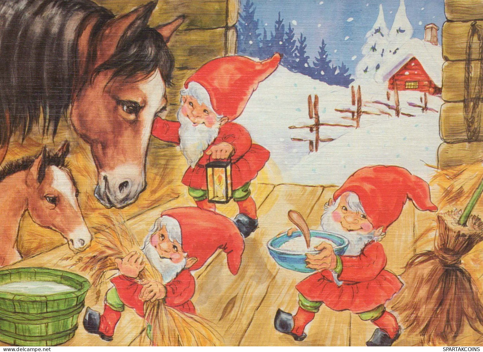 WEIHNACHTSMANN SANTA CLAUS Neujahr Weihnachten GNOME Vintage Ansichtskarte Postkarte CPSM #PBA920.A - Santa Claus