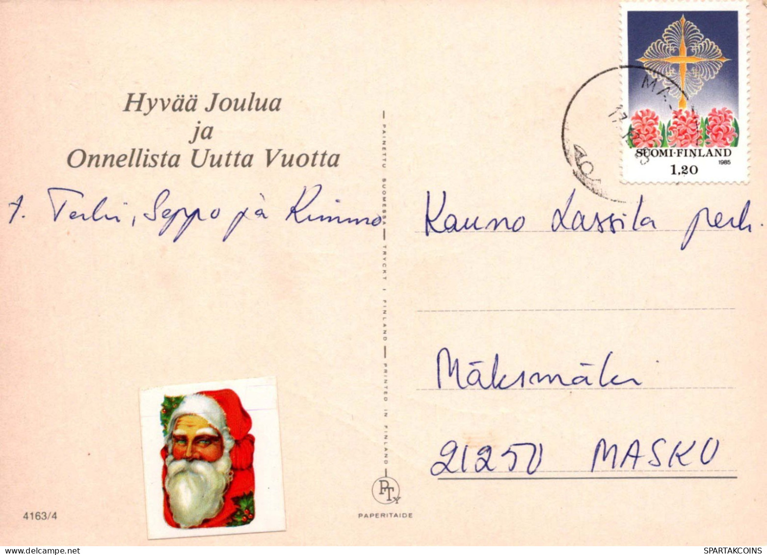 PAPÁ NOEL Feliz Año Navidad GNOMO Vintage Tarjeta Postal CPSM #PBA732.A - Santa Claus