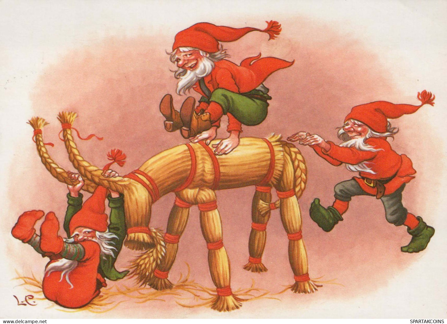PÈRE NOËL Bonne Année Noël GNOME Vintage Carte Postale CPSM #PBA709.A - Santa Claus