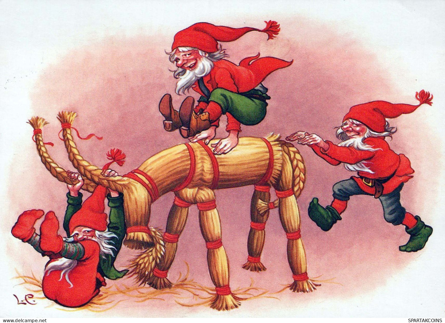 PÈRE NOËL Bonne Année Noël GNOME Vintage Carte Postale CPSM #PBA709.A - Santa Claus