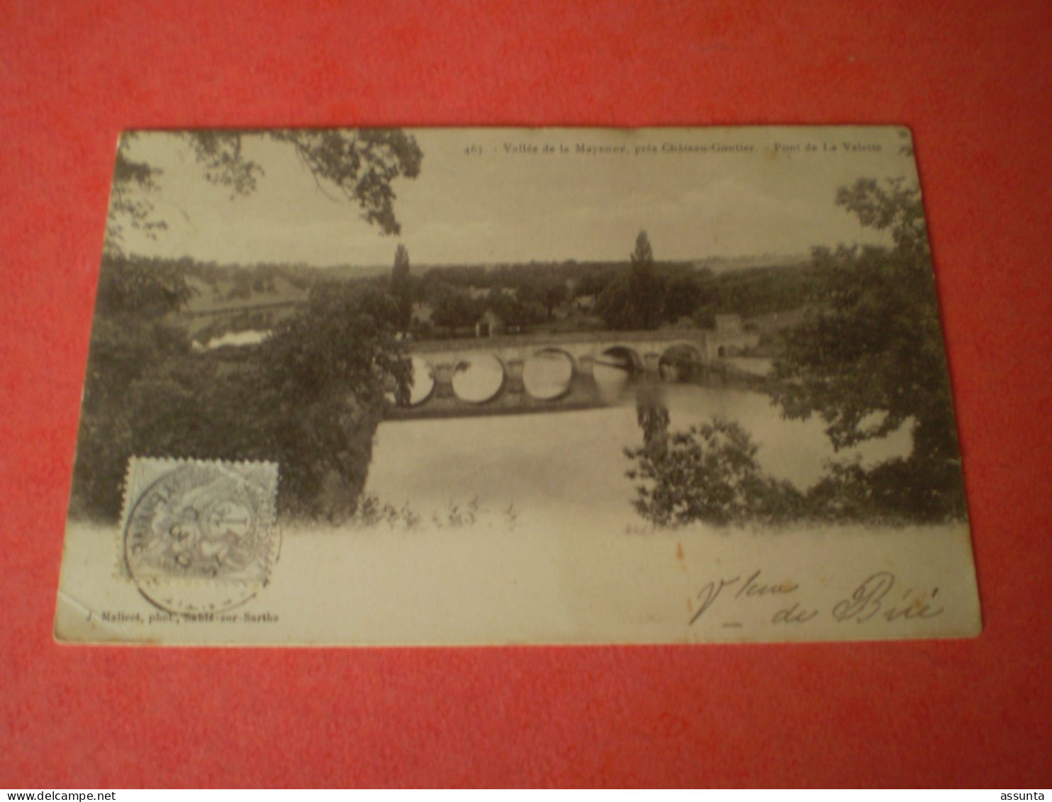 Timbre 1c Blanc Seul 1903 Seul Sur Carte Près Château Gontier Mayenne - Posttarife