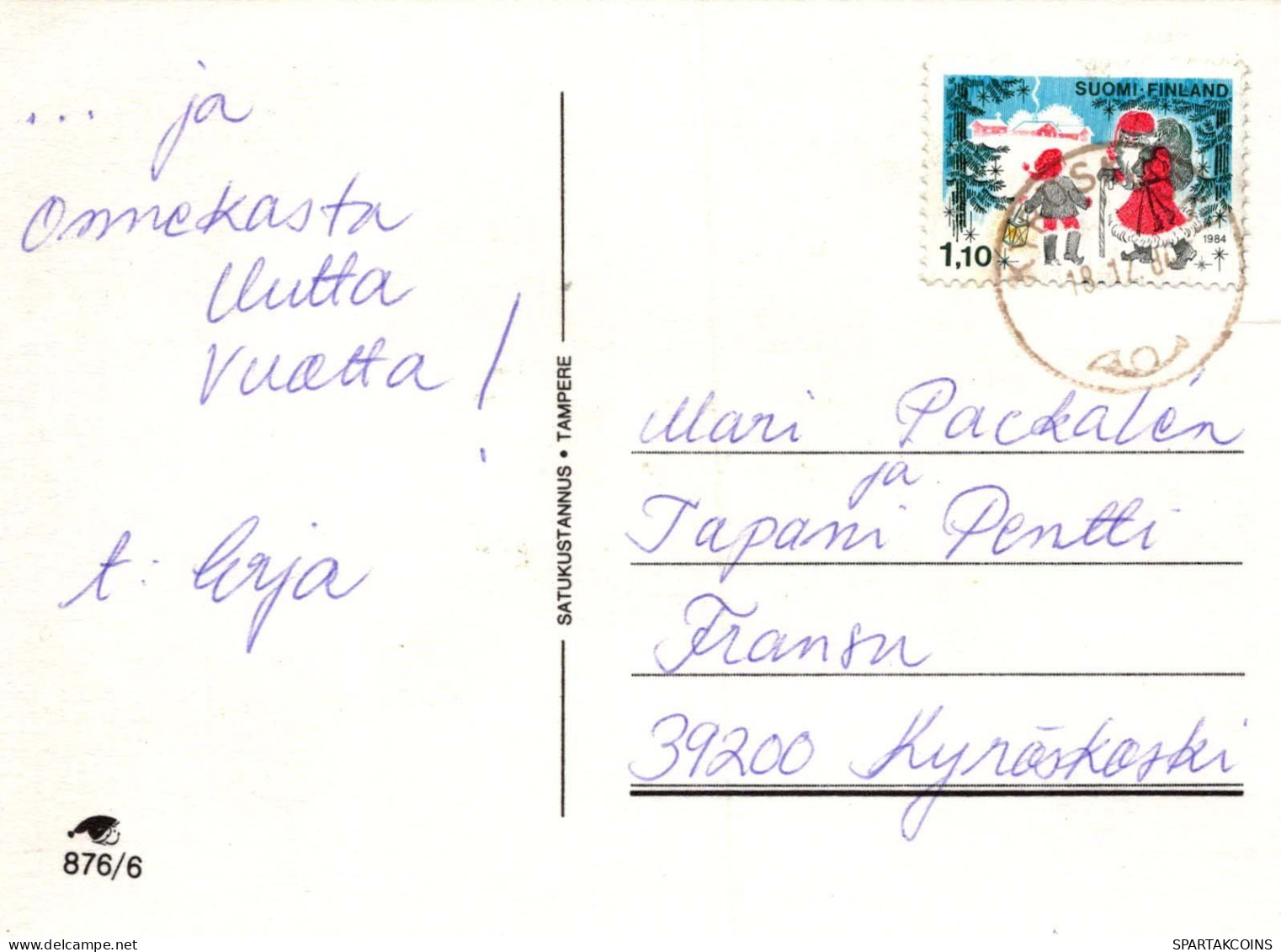 PAPÁ NOEL Feliz Año Navidad GNOMO Vintage Tarjeta Postal CPSM #PAY960.A - Santa Claus