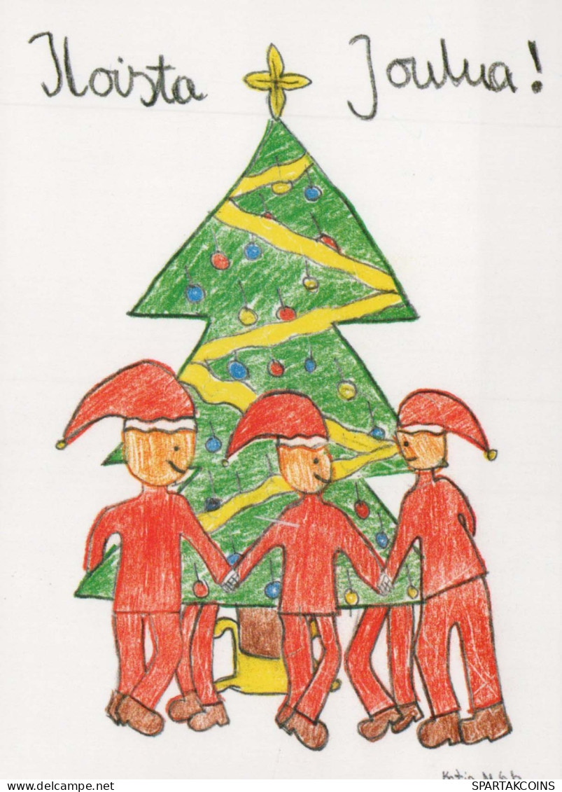 PAPÁ NOEL Feliz Año Navidad GNOMO Vintage Tarjeta Postal CPSM #PAY950.A - Santa Claus