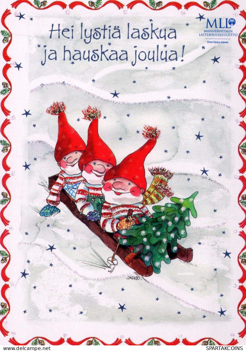 WEIHNACHTSMANN SANTA CLAUS Neujahr Weihnachten GNOME Vintage Ansichtskarte Postkarte CPSM #PAY933.A - Santa Claus