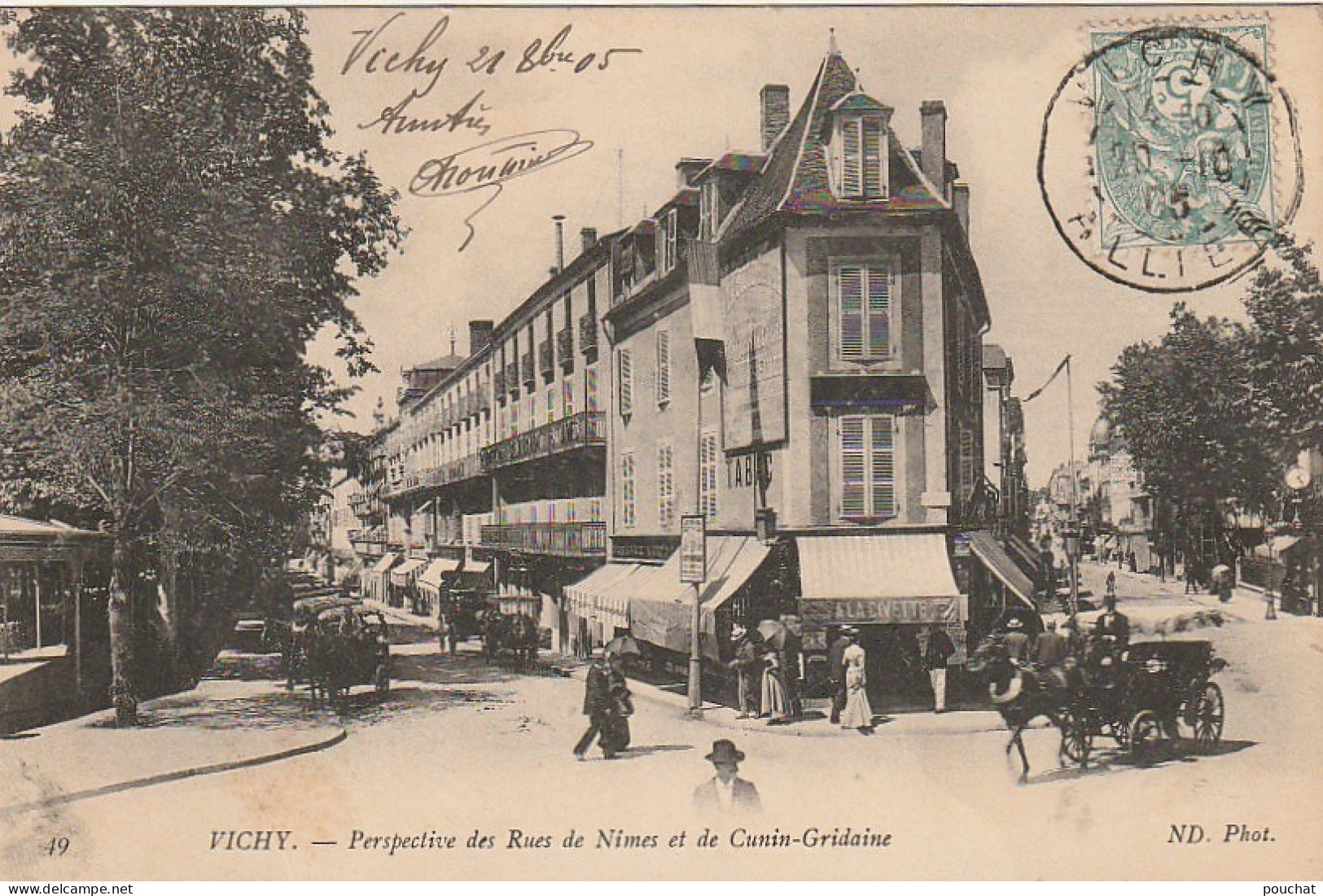 OP 4-(03) VICHY - PERSPECTIVE DES RUES DE NIMES ET DE CUNIN GRIDAINE - COMMERCES - ANIMATION  - 2 SCANS  - Vichy