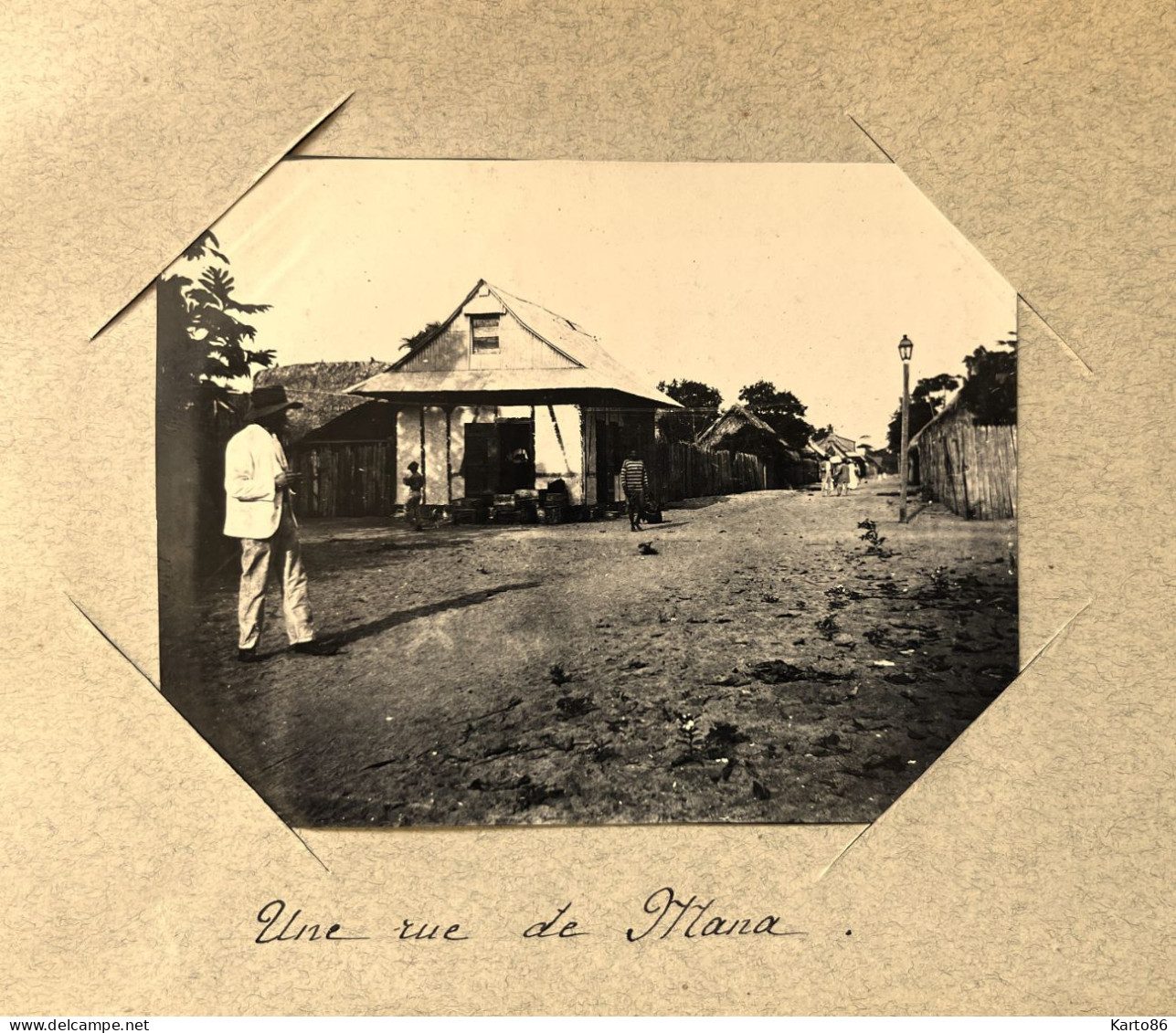 Mana , Guyane * Une Rue Du Village * Villageois * RARE Photo Circa 1890/1910 10x8cm - Otros & Sin Clasificación