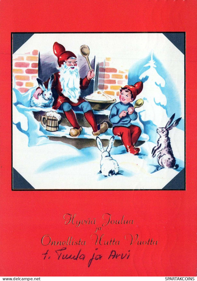 WEIHNACHTSMANN SANTA CLAUS Neujahr Weihnachten GNOME Vintage Ansichtskarte Postkarte CPSM #PAY153.A - Santa Claus
