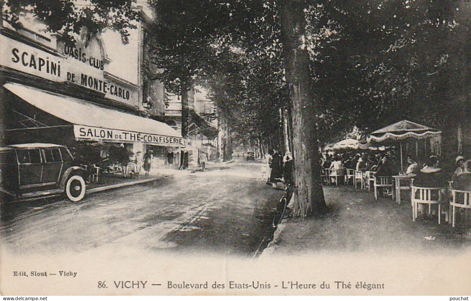 OP 4-(03) VICHY - BOULEVARD DES ETATS UNIS - L' HEURE DU THE ELEGANT - SALON DE THE , TERRASSE  - 2 SCANS  - Vichy