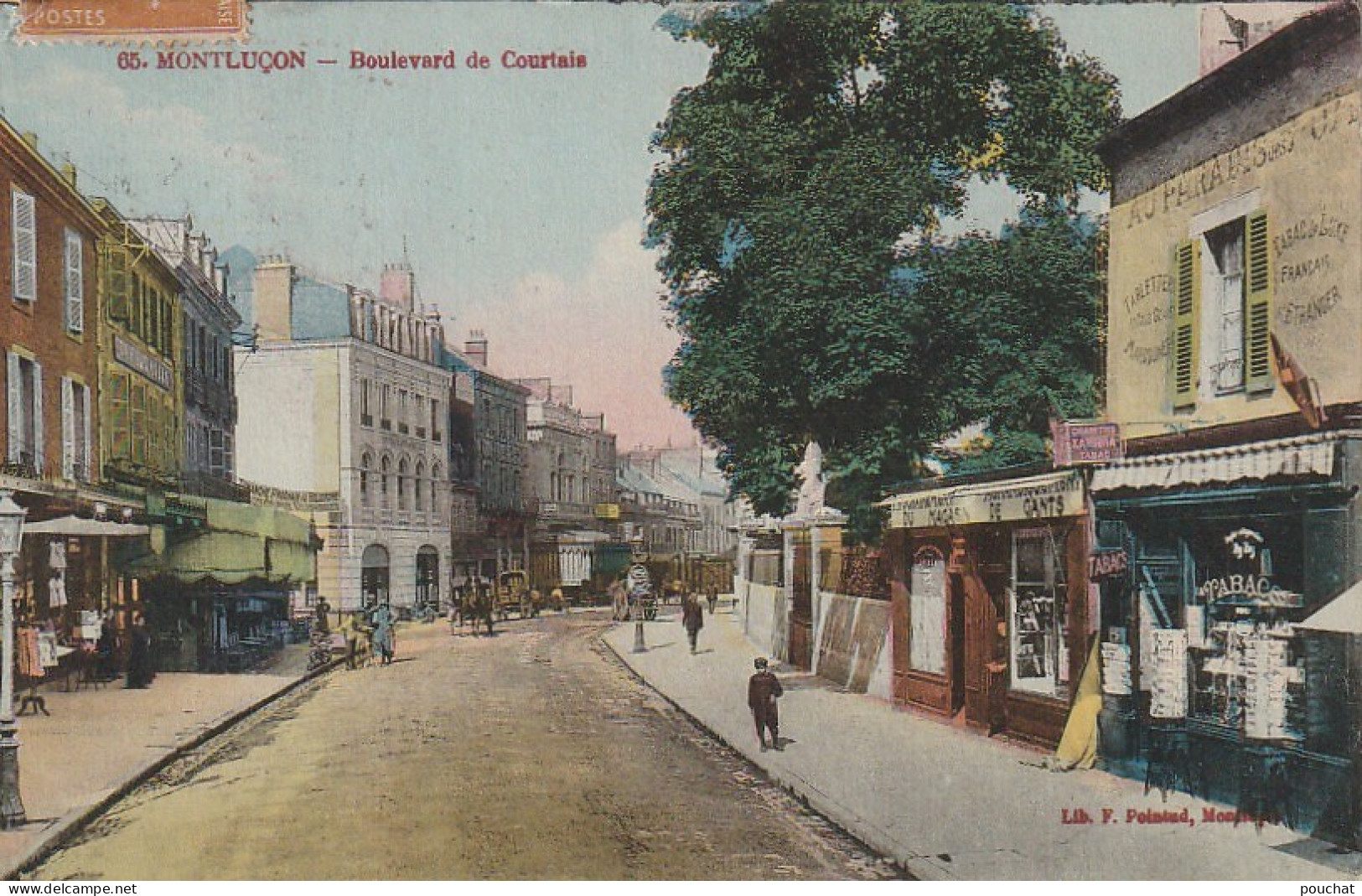 OP 4-(03) MONTLUCON - BOULEVARD DU COURTAIS - COMMERCES - CARTE COLORISEE - 2 SCANS  - Montlucon